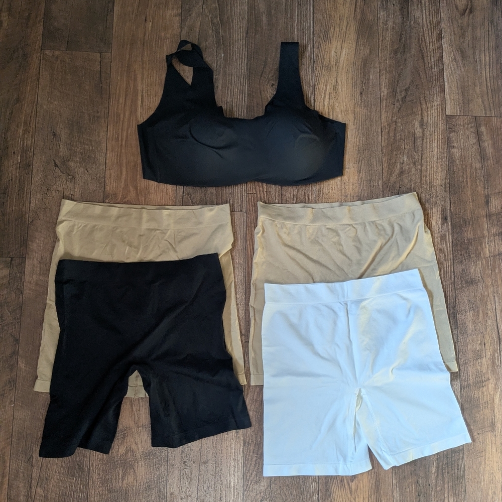 Bundle Of 5 Black Bra and Shapewear Set Nude White Plus Size 2x-3x Women's